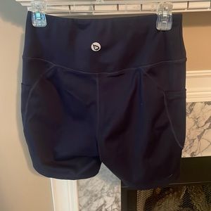 Baleaf Navy High Waist 6” Biker Shorts with Pockets Medium